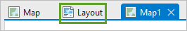 マップ ビューの上のレイアウト タブ