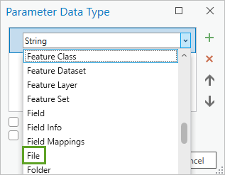 データ タイプをファイルに設定。