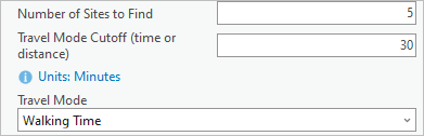 Solve Location Allocation with Index ツール ウィンドウに入力されたパラメーター