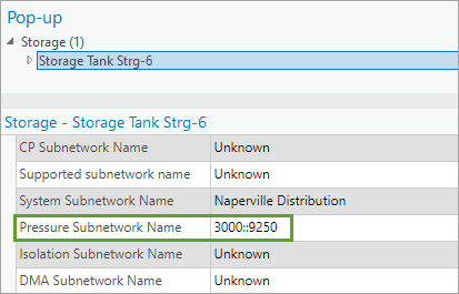 3000::9250 に設定された Pressure Subnetwork Name