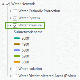 Water Pressure サブタイプ レイヤーを展開した状態