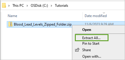 zip ファイルを解凍します。