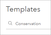 「Conservation」というテキストが入力された検索ボックス