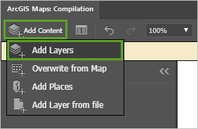 Add Content メニューの Add Layers