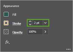 プロパティ パネルで Stroke を 2 pt に設定