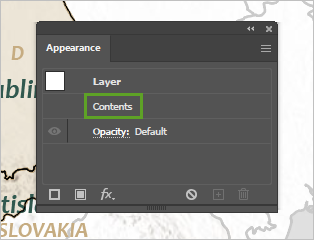 Appearance パネルの Contents ボタン