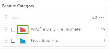 Wildfire Daily Fire Perimeter シンボル クラスのシンボル