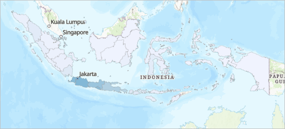 インドネシアの州のコロプレス マップ