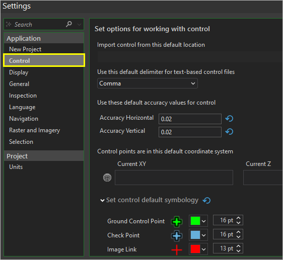 コントロール オプション