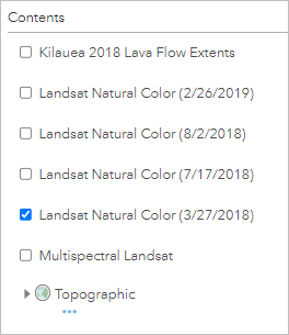 Landsat Natural Color (2018/3/27) 以外オフになったすべてのレイヤー