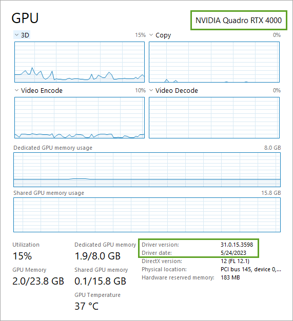 NVIDIA Quadro RTX 4000 GPU モデル