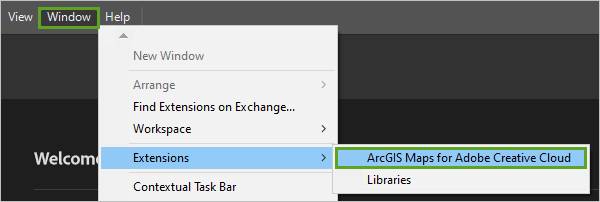 ArcGIS Maps for Adobe Creative Cloud エクステンション