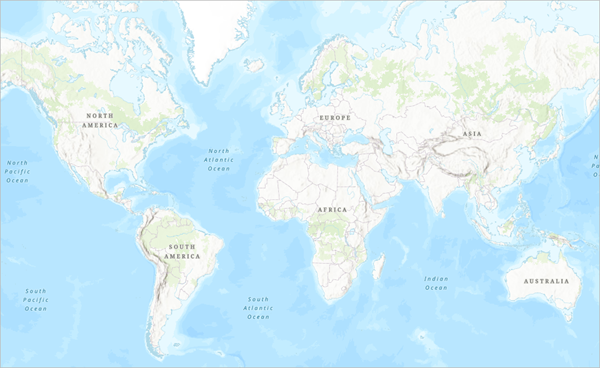 世界のマップが含まれる新しいプロジェクト