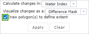 Draw polygon(s) to define extentチェックボックス