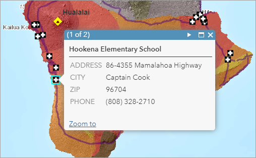 緊急避難所のポップアップ