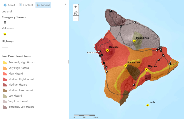Hawaii Island Lava Flow Risk マップ