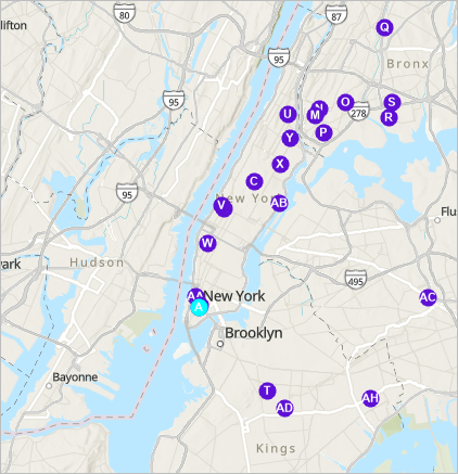 ニューヨーク市の地形図 (ベースマップ)