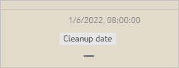 x 軸のラベルが Cleanup date に更新されます。