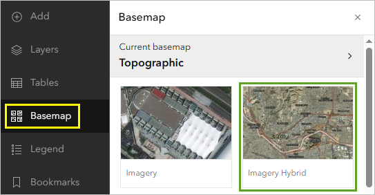 ベースマップを変更する。