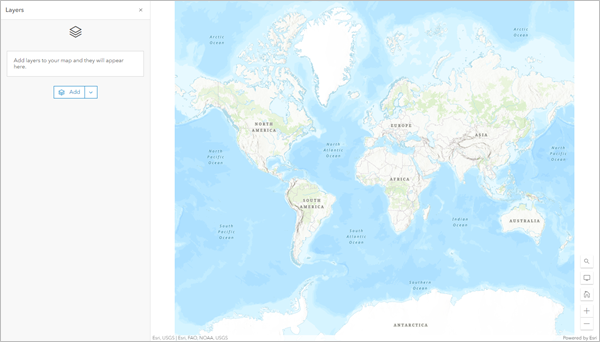 Map Viewer の空白のマップ