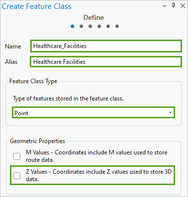 Healthcare_Facilities レイヤーに入力された定義ページのパラメーター