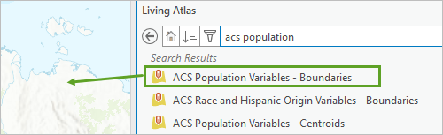 ACS Population Variables - Boundaries レイヤーをマップにドラッグ