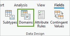 フィールド タブのデータ設計グループのドメイン