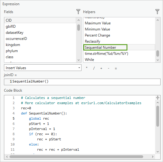 Python ヘルパーを使用して連番を計算。