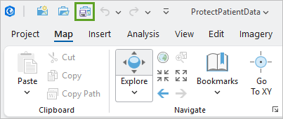 プロジェクトの保存ボタン