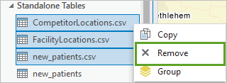 .csv ファイルを削除します。