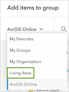 Living Atlas を検索します。