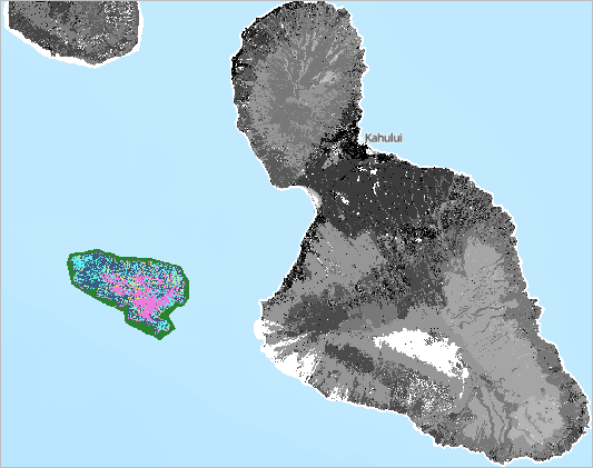 異なるシンボルで表示された島々