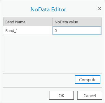 [NoData 値] を 0 に変更します。