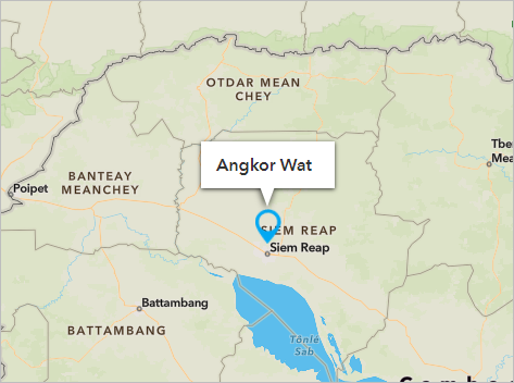 北西カンボジアのアンコール ワットに表示されたピン
