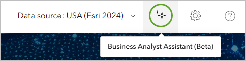 アプリのヘッダーにある [Business Analyst アシスタント (ベータ版)] ボタン