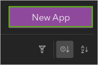 [新しいアプリ] ボタン