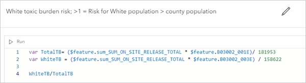 White toxic burden risk に変更された式のタイトル