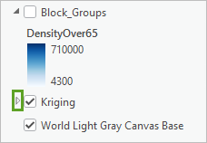 Разверните легенду слоя Kriging.