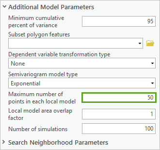 Изменение максимального числа точек в каждой локальной модели.