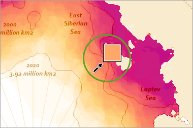 Инструмент Пипетка и оранжевый цвет на карте