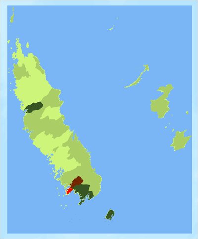 Новая Каледония с классифицированными коммунами