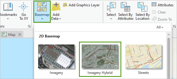 Базовая карта Imagery Hybrid