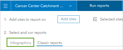 Вкладка Инфографика в разделе Выбрать и запустить отчеты