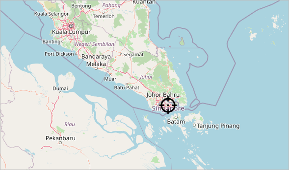 Экстент карты перемещен в Сингапур