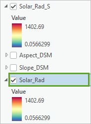 Слой Solar_Rad выбран