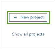Щелкните кнопку New Project для создания проекта в Business Analyst Web App.