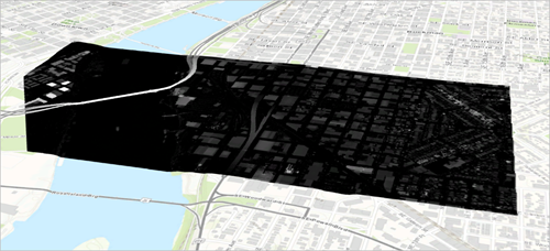 Слой нормированной цифровой модели местности на карте