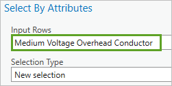 Входные строки заданы как Medium Voltage Underground Conductor