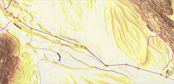 Нарисованный пользовательский маршрут на карте