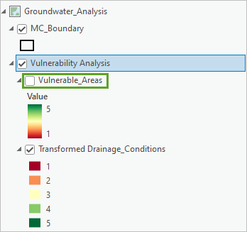 Слой Vulnerable_Areas отключен